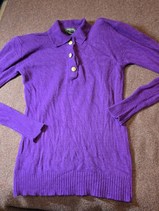 Charter Club Sweaters - Vibtage Charter Club Lamb Wool & Rabbit Hair Long Sweater Medium Goldtone Button